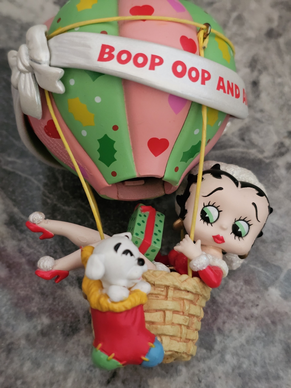 Betty Boop Pink & Mint Holiday Hot Air Balloon Ornament